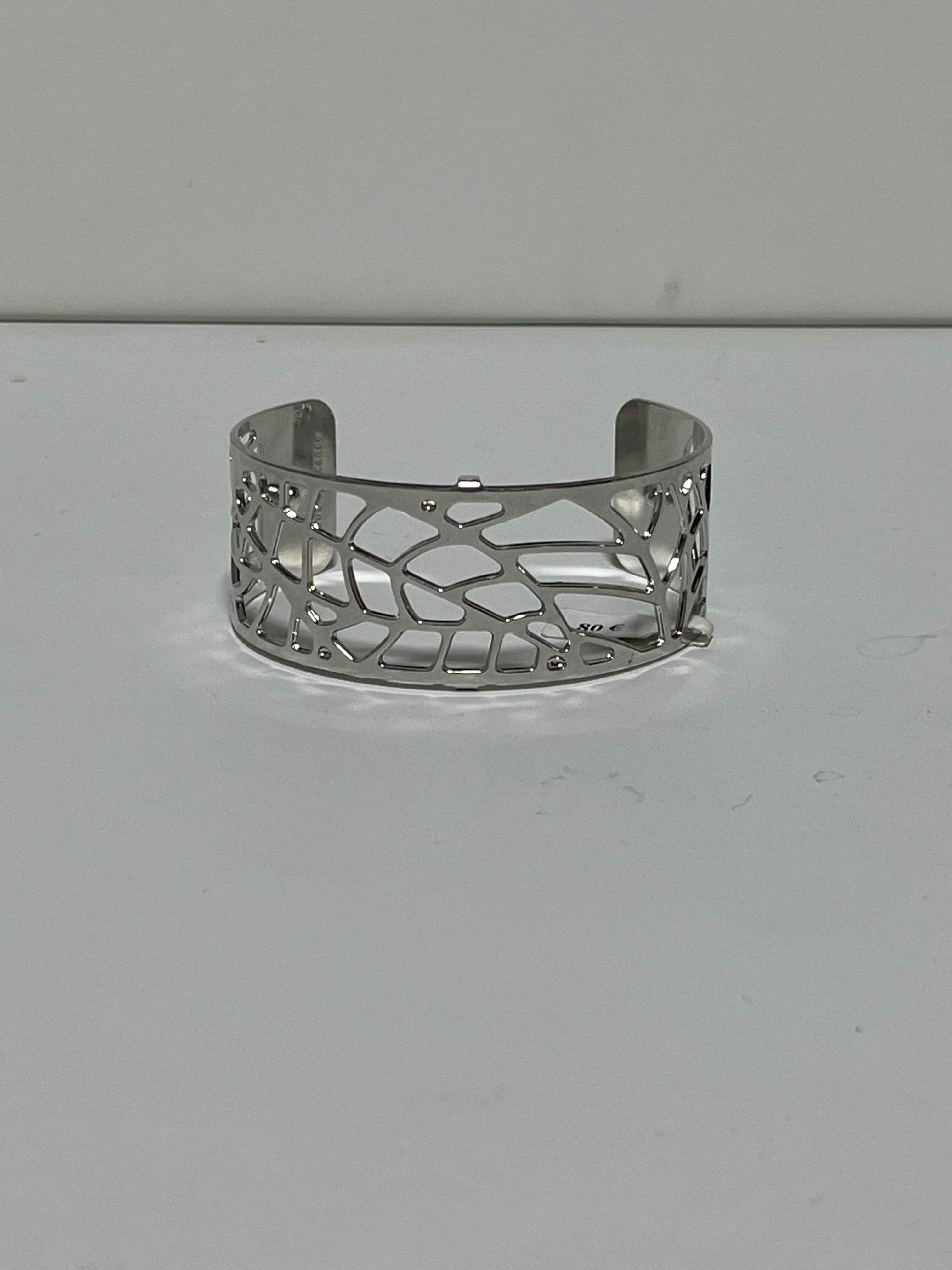 Bracelet Les Georgettes argenté largeur 2,5 cm