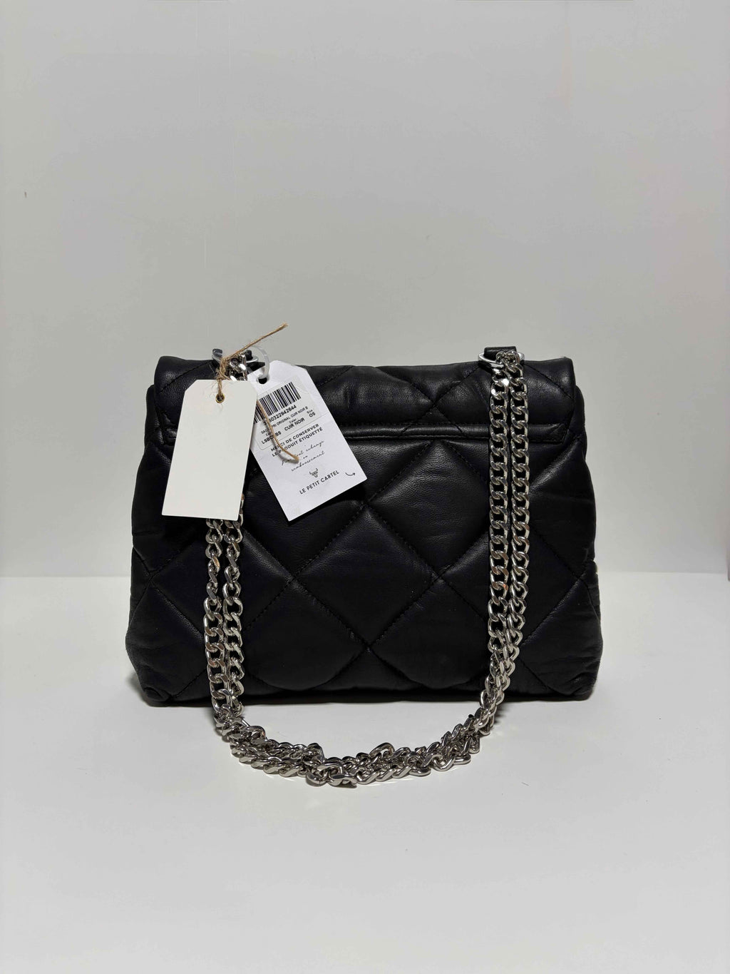 Sac à main en Cuir Noir Matelassé