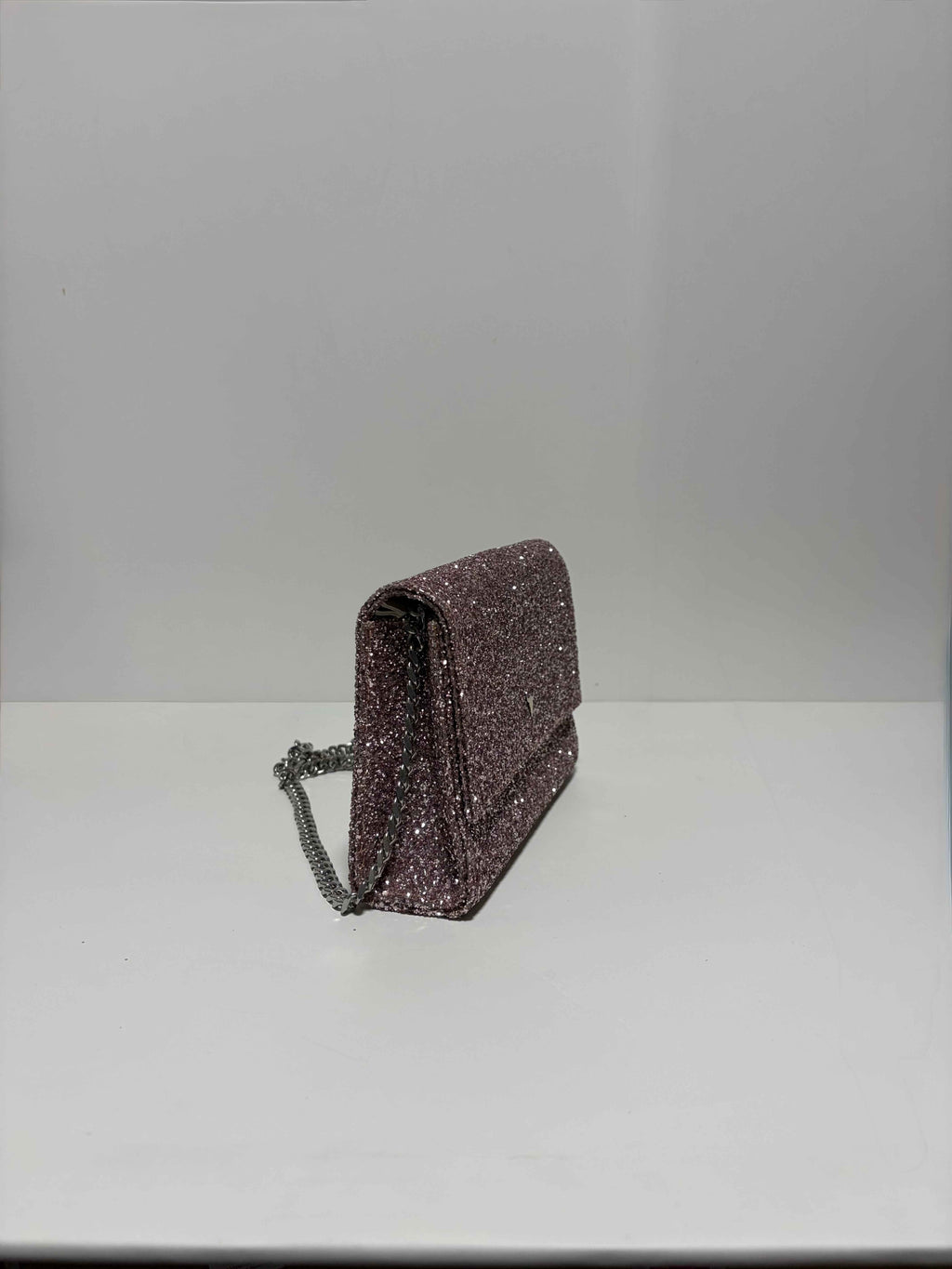Sac Rigide à Paillettes Rose