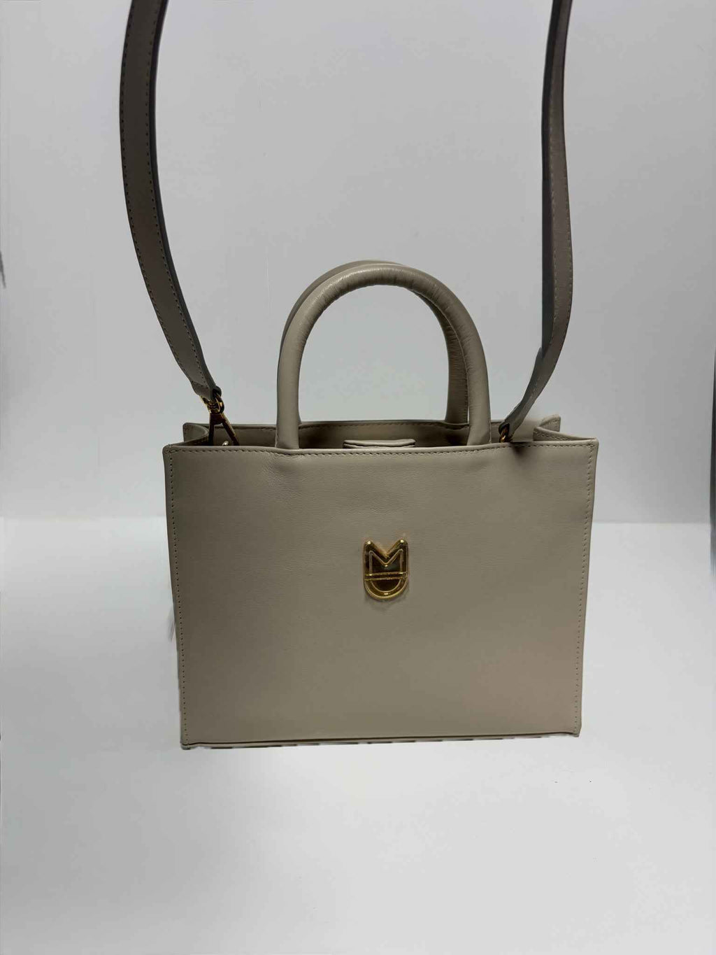 Sac Rigide en Cuir Beige