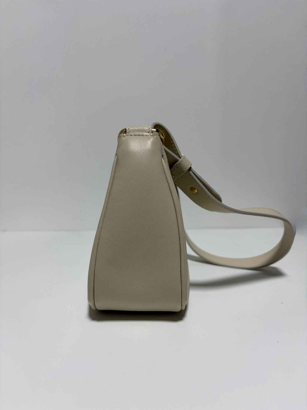Sac Baguette en Cuir Beige