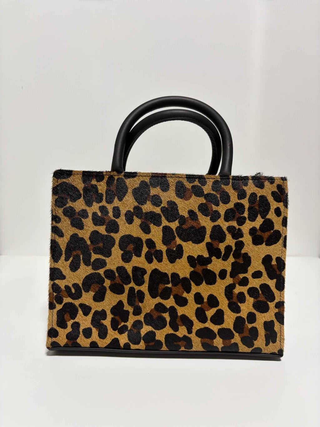 Sac Rigide en Cuir Imprimé Léopard