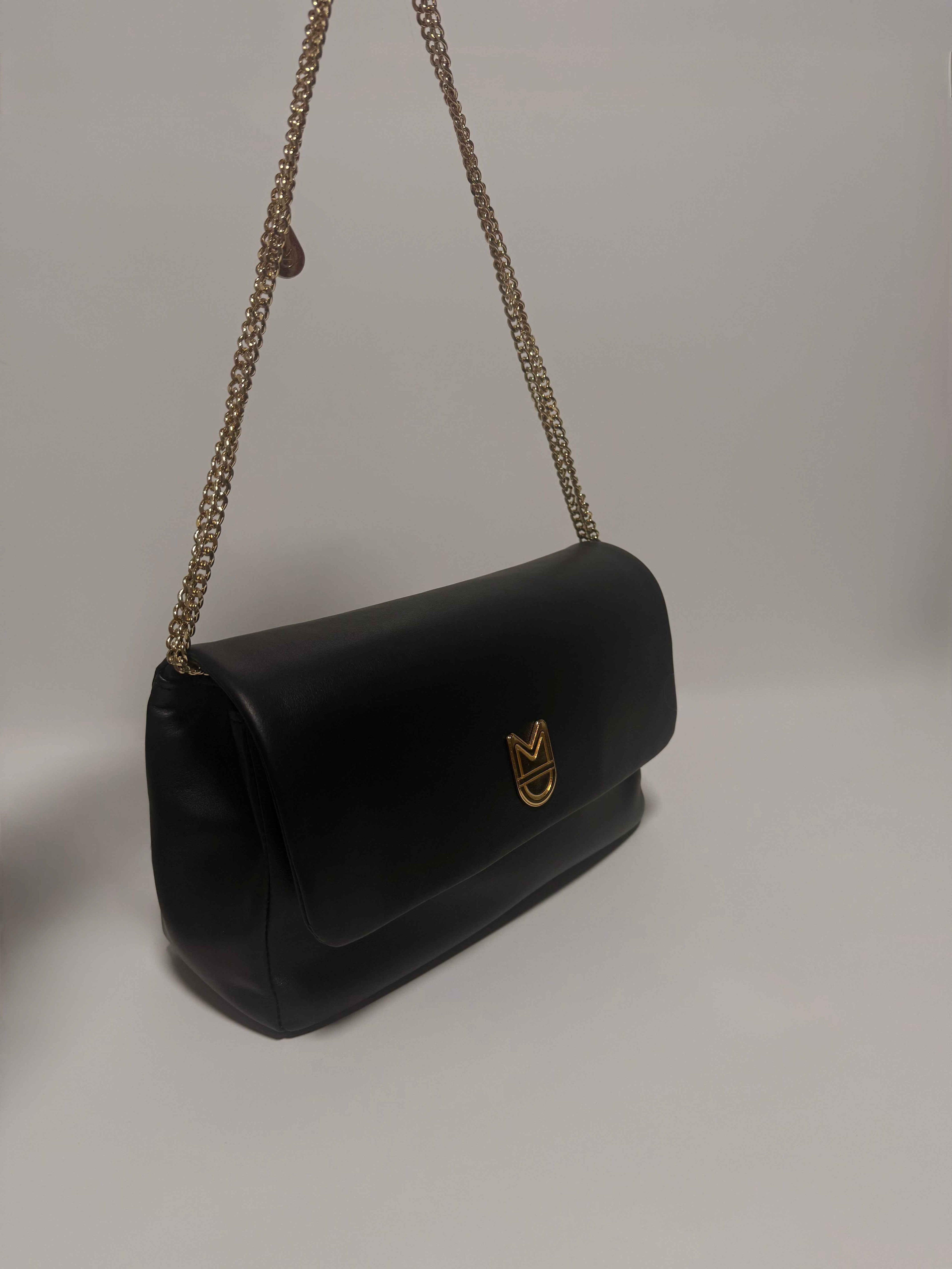 Sac en Cuir Noir Gold