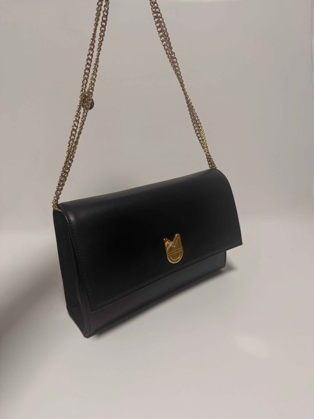 Sac à main en Cuir Noir Gold