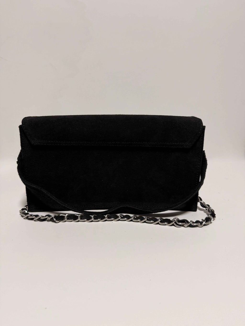 Sac Baguette en Daim Noir