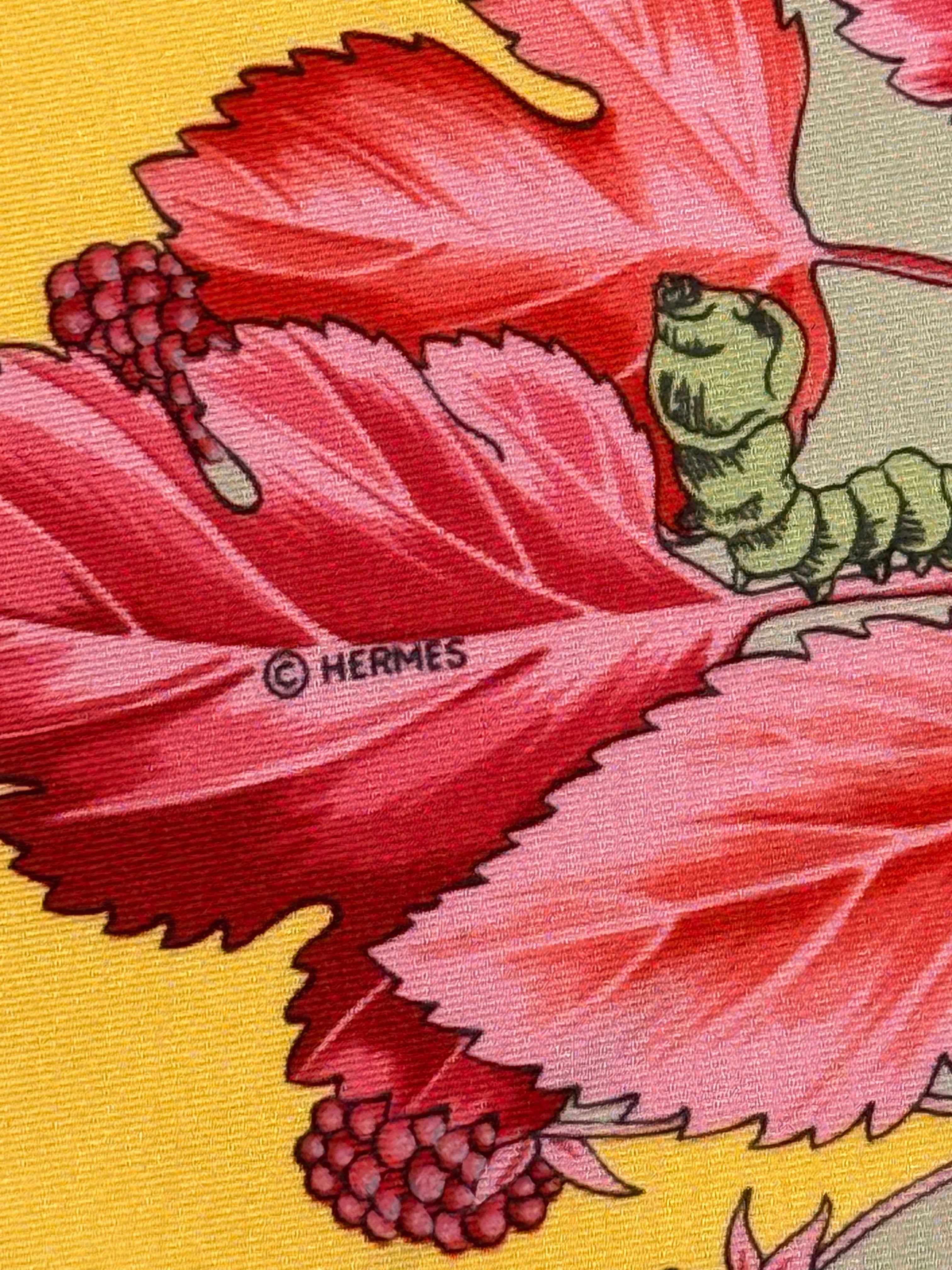 Carré Hermès “L’Arbre de Soie”, en twill 100% soie, fabriqué en France