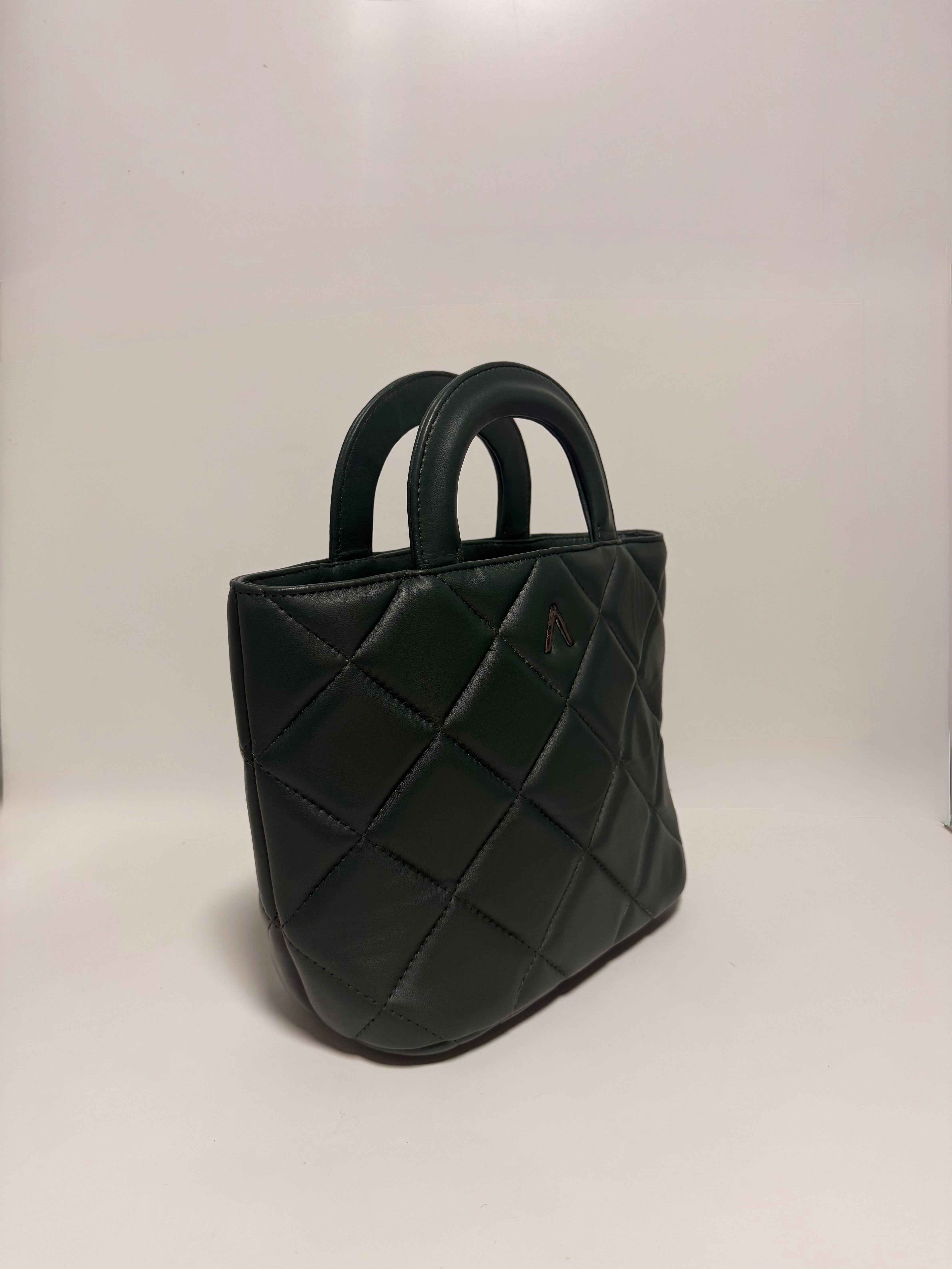 Sac Matelassé en Cuir Vert
