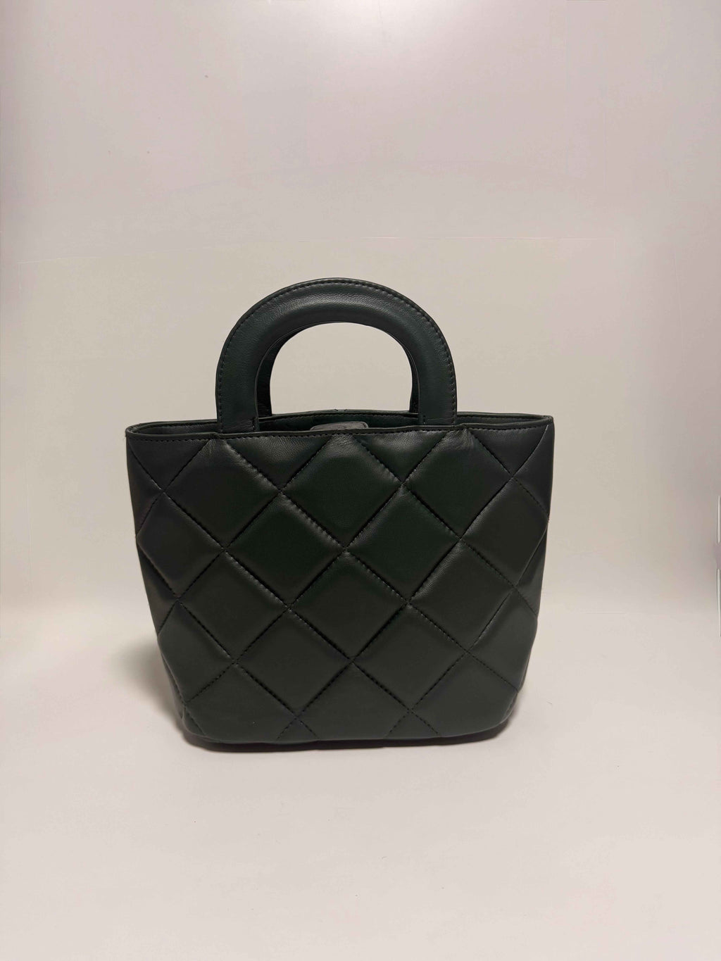 Sac Matelassé en Cuir Vert