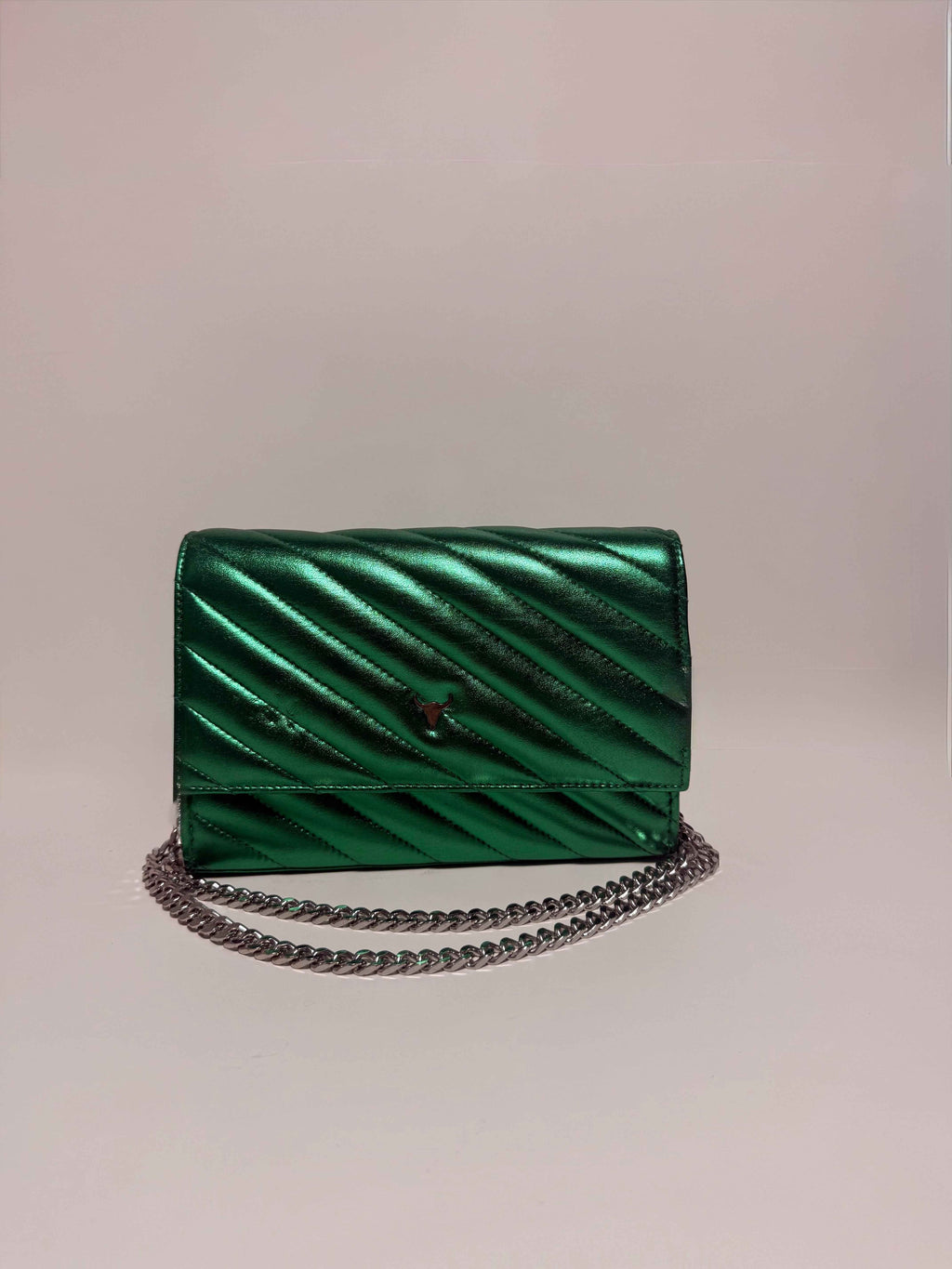 Sac à Main en Cuir Métallique Vert