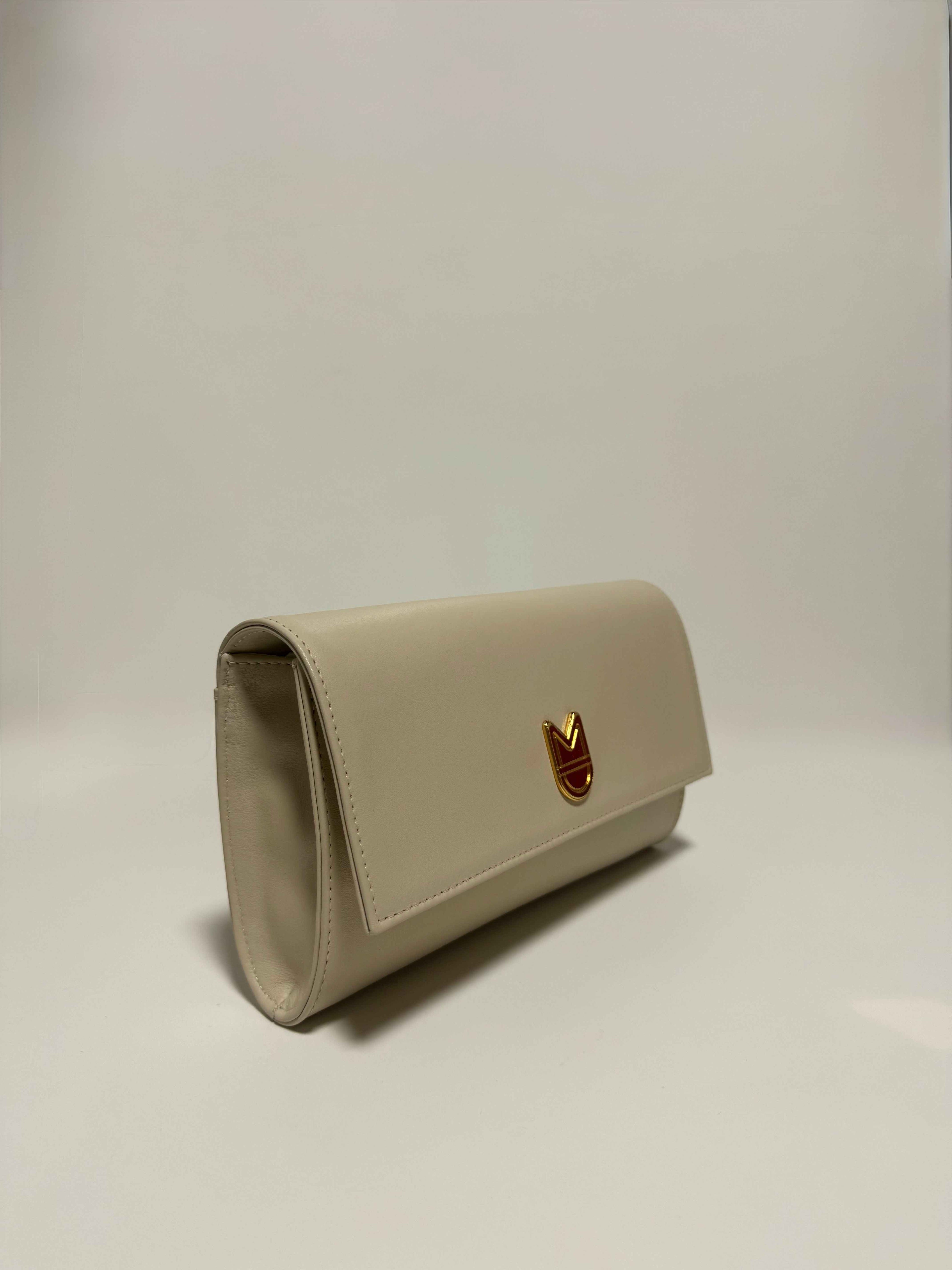 Sac Pochette Cuir Beige