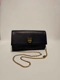 Sac Pochette Cuir Noir Gold