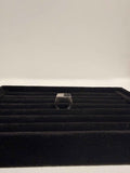 Bague large en argent massif 925 – Pierre noire
