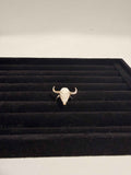 Bague tête de taureau en argent massif 925 – Style bohème / western