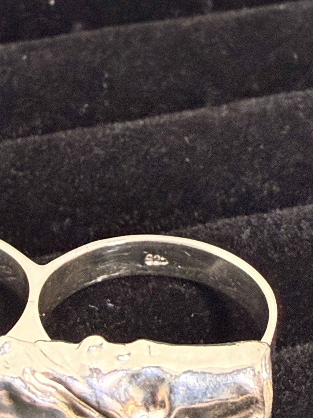 Bague double en argent 925 – Design brut texturé – Style contemporain