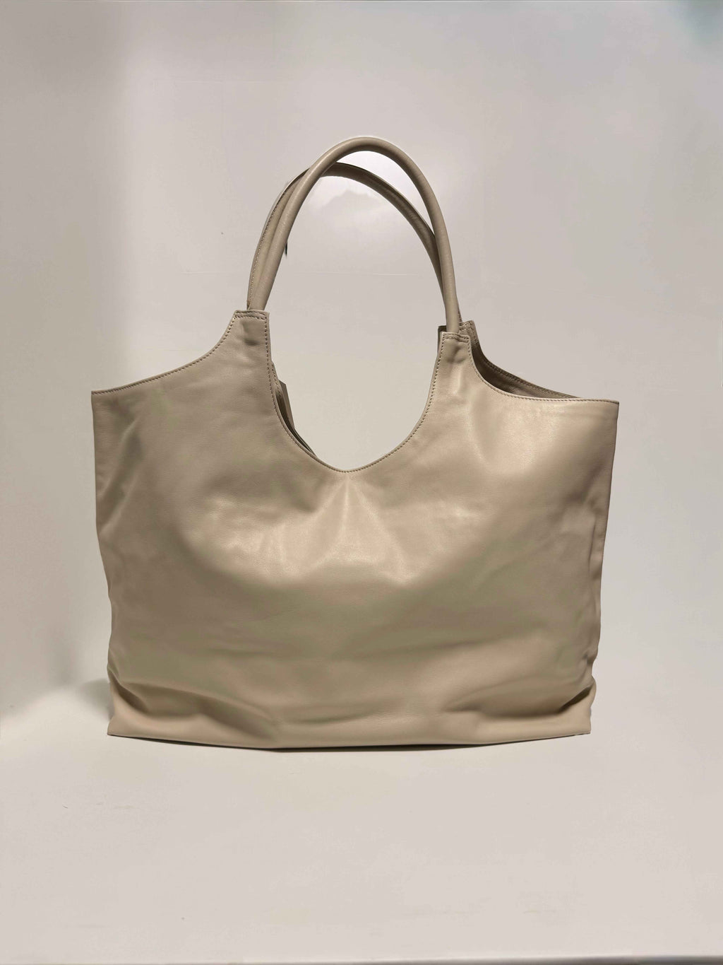 Cabas en Cuir Beige