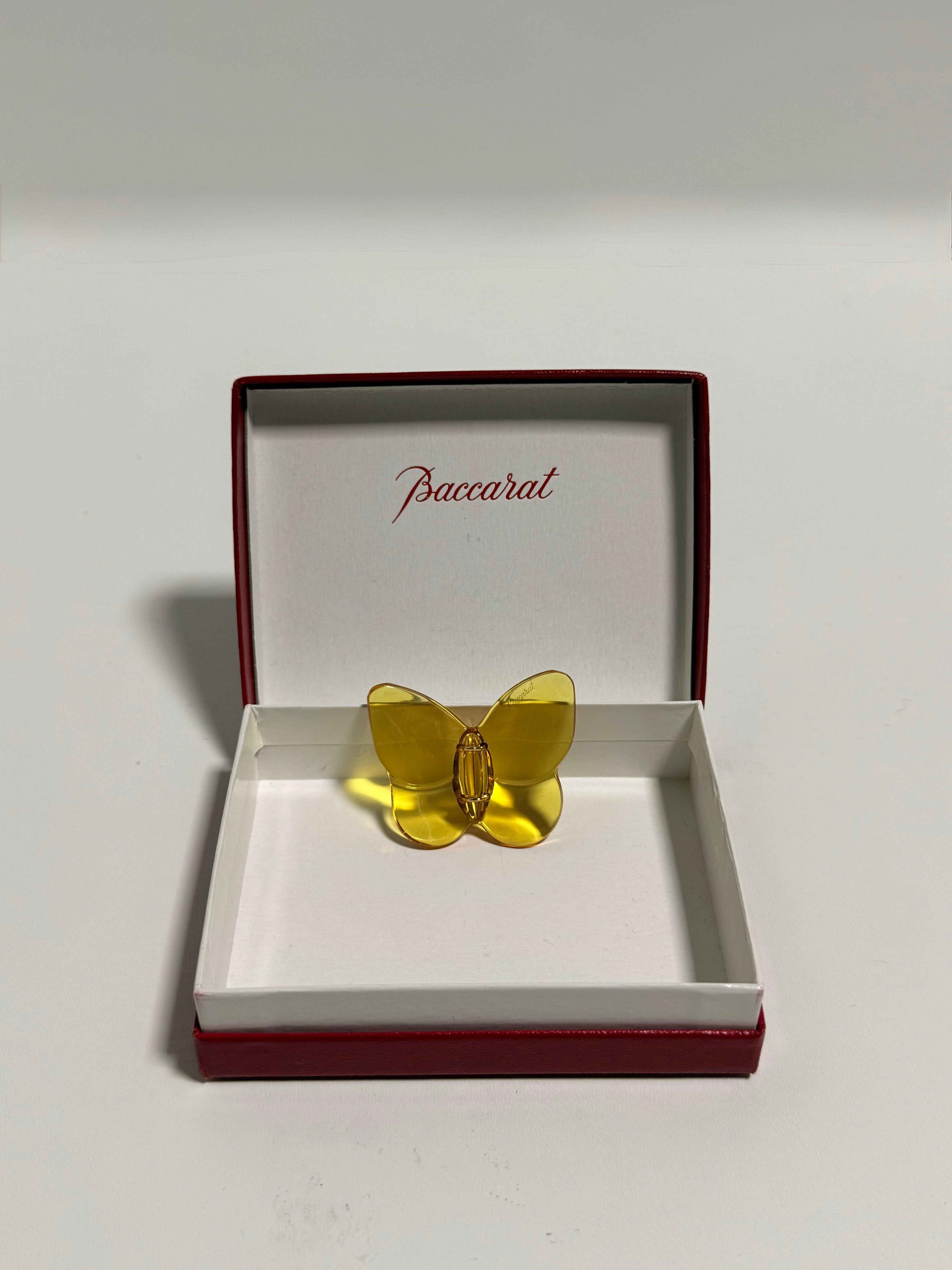 Broche Baccarat Papillon – cristal topaze & or 750