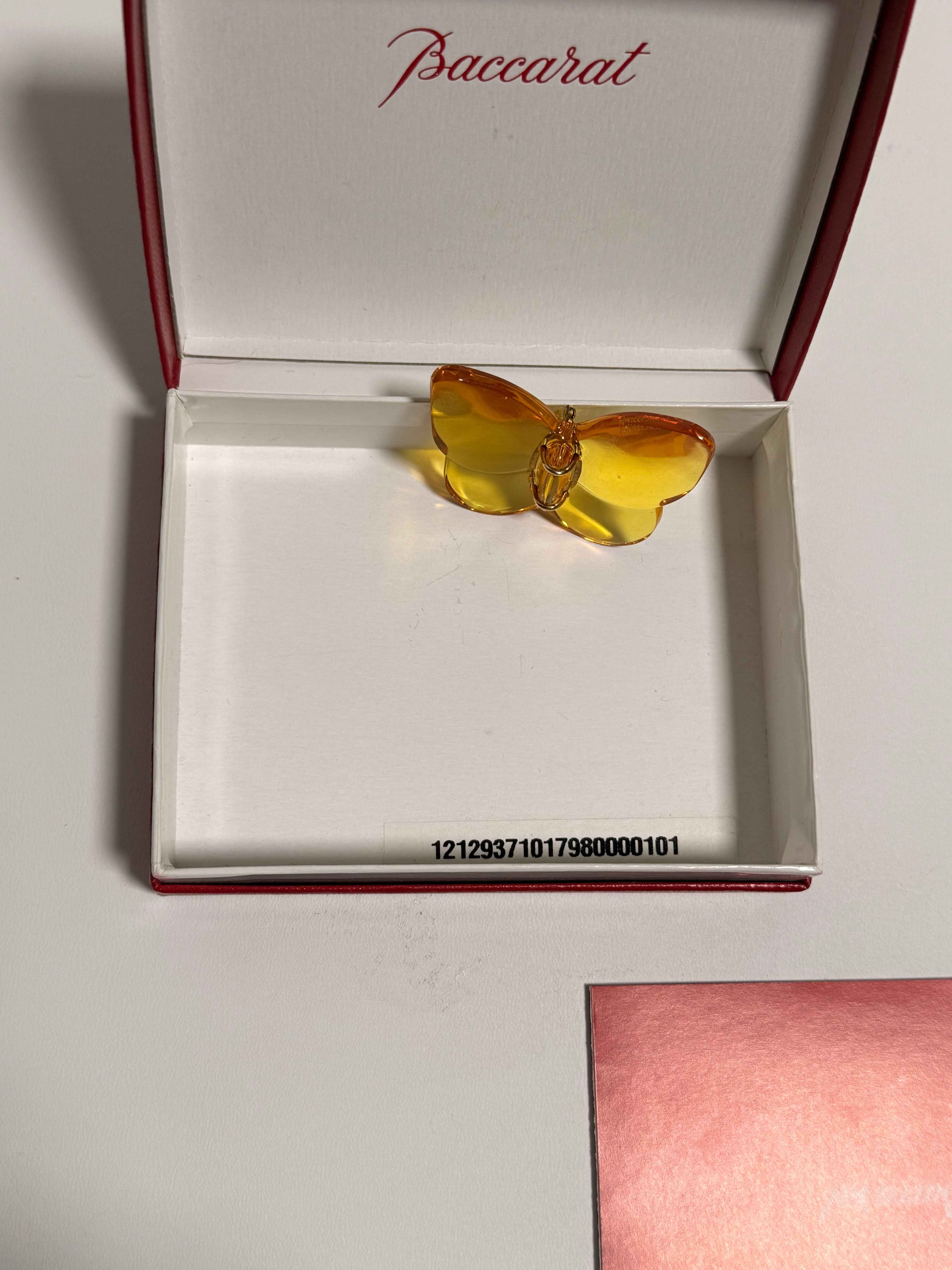 Broche Baccarat Papillon – cristal topaze & or 750