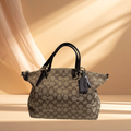 Coach – Sac 26 cm – Toile siglée beige & cuir café - Héritage Précieux